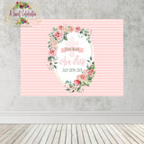 Baptism, 1st Communion or Christening Personalized Backdrop in Blush Florals JPG only