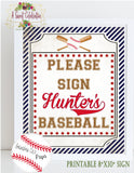 Vintage Baseball Birthday Personalized PDF Printable Autograph Signs - Set of 3 Signs