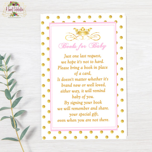 Royal princess Pink and Gold Baby Shower - Books for Baby - Instant Download