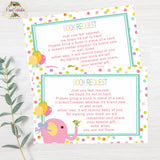 Circus Pink Elephant Baby Shower Book instead of a Card - Instant Download