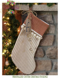 Cowboy Christmas Stocking Burlap and Denim Personalized