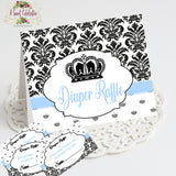 Royal Prince Baby Shower Diaper Raffle Cards - Instant Download - JPG only