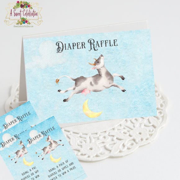 Mother Goose Nursery Rhymes Baby Shower PDF Printable Diaper Raffle Tickets - Instant Digital Download