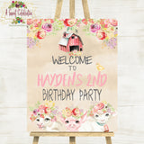 Country Floral Farm Personalized Birthday Sign - 16"x20" Printable