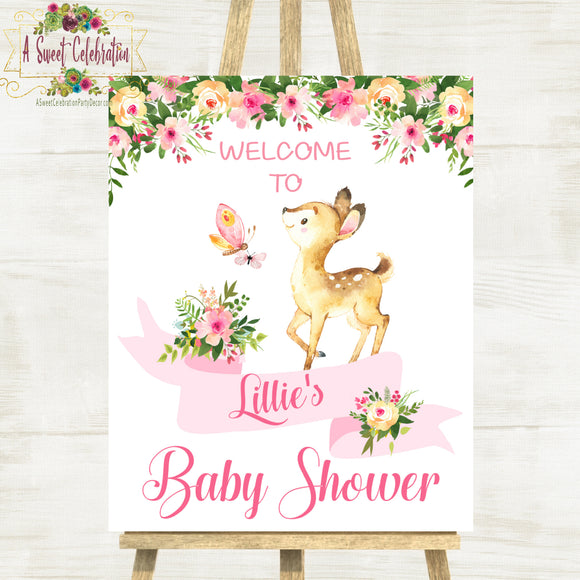 Woodland Floral Deer Baby Shower Personalized PDF Printable 16