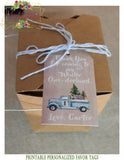 Woodland Winter ONEderland Blue Truck - Printable Favor Tags with Matching Treat Sign