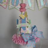 Pastel Pink Butterfly 1st Birthday Personalized Party Hat