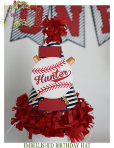 Vintage Baseball Birthday Personalized Party Hat