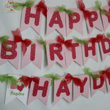 Berry Sweet Strawberry  Birthday - Personalized Happy Birthday Banner - Instant Digital Download
