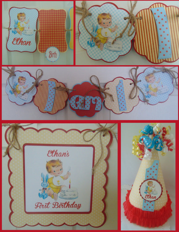 VINTAGE - PETITE - 1ST BIRTHDAY PARTY PACKAGE