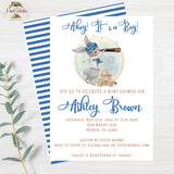 Nautical Little Sailor Baby Shower Invitation - Personalized PDF Printable Digital Download - with Matching Thank You