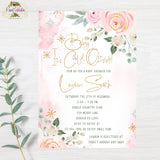Baby It's Cold Outside Pink and Gold Baby Shower Invitation  - Printable Girl Invitation with Matching Thank You