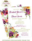 Bridal Shower Purple - Burgundy - Gold Fall Floral Party Package - DIY