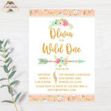 TWO WILD - BOHO - TRIBAL PRINTABLE BIRTHDAY INVITATIONS - WITH MATCHING THANK YOU