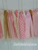 RAG BANNER - PINK AND SILVER - RAG HIGH CHAIR BANNER