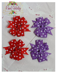 Polka Dot 3" Bow Set with Clips