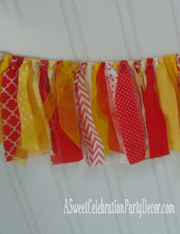 RAG BANNER - RED AND YELLOW - RAG HIGH CHAIR BANNER