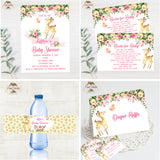 Woodland Floral Deer Baby Shower Party Package DIY JPG Printable