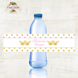Royal Princess Pink and Gold Baby Shower Water Bottle Labels _ JPG
