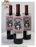 Christmas Wine Gift Tags - Shabby Snowman Personalized Wine tags