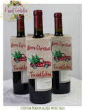 Christmas Gift Wine Tags - Vintage Santa Personalized Wine tags