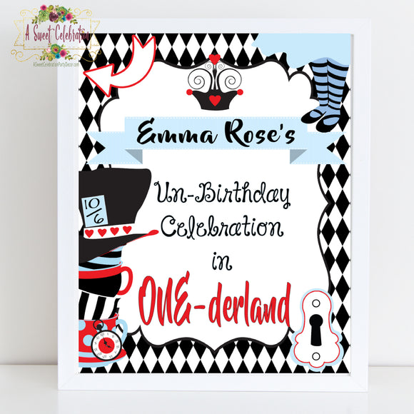 Alice in Wonderland Tea Party Birthday Red - Printable Personalized PDF - 8