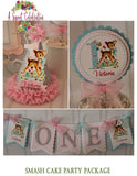 Vintage Woodland Deer Personalized 1st Birthday Smash Cake Party Package