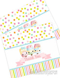 ICE CREAM KAWAII PASTEL - BIRTHDAY - PRINTABLE INVITATION - WITH MATCHING THANK YOU INCLUDED