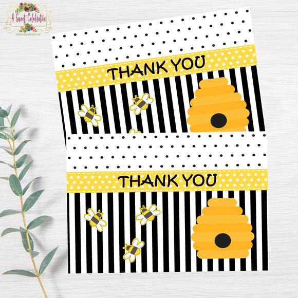 What Will Your Little Honey Bee? Bee Baby Shower Invitation Printable JPG/PDF with Matching Thank You