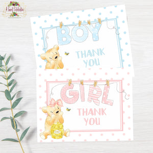 Honey Bear Baby Shower Invitation  Thank You - JPG Printable