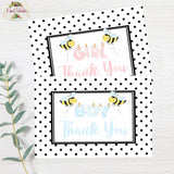 Bee Reveal - What will Baby Bee - Baby Reveal Printable Invitation with Matching Thank You - PDF/JPG