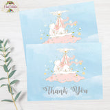 Stork Baby Shower with Cute Bunny Digital Invitation with Matching Thank You