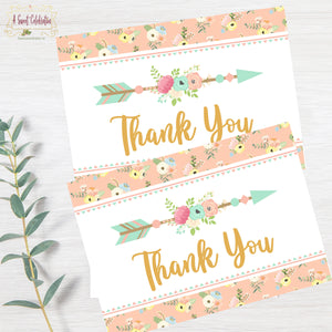 WILD ONE - BOHO - TRIBAL PRINTABLE THANK YOU'S