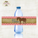 Little Cowpoke - Cowboy Happy 1st Birthday Waterproof Water Bottle Labels