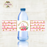 FLAMINGO PINK AND GOLD - PRINTABLE WATER BOTTLE LABELS