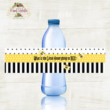 What Will Your Little Honey Bee? Bee Baby Shower Water Bottle Labels - Instant Download PG/PDF