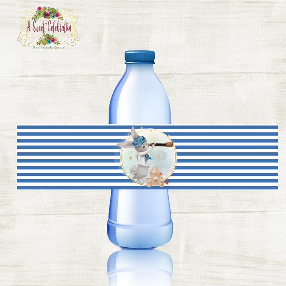 Nautical Little Sailor Baby Shower - Water Bottle Label - Waterproof Self Adhesive Label