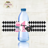Alice in Wonderland Tea Party Birthday Pink Personalized Birthday Water Bottle Label - JPG Printable