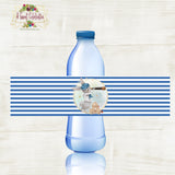 Nautical Little Sailor Baby Shower Water Bottle Label - Instant Digital Download