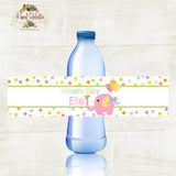 Circus Pink Elephant Baby Shower Water Bottle Label JPG Printable