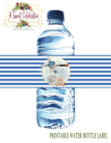 Nautical Sailor 1st Birthday Water Bottle Labels - Drink Wraps - Instant Download