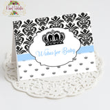 Royal Prince Baby Shower - Wishes for Baby Card - Instant Download - JPG only