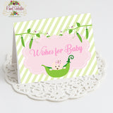 Sweet Pea Baby Shower "Wishes for Baby" Printable Cards - Instant download